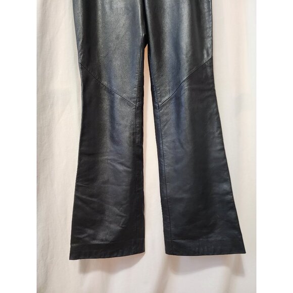 Ralph Lauren Genuine Leather Boot Cut Pants Vtg 90s Y2K RRL Fall Fashion Moto - Picture 2 of 16